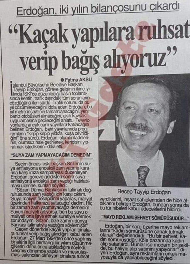 ERDOĞAN'IN ZAMANINDA YAPTIĞI İMAR BARIŞLARI ORTAYA ÇIKIYOR.