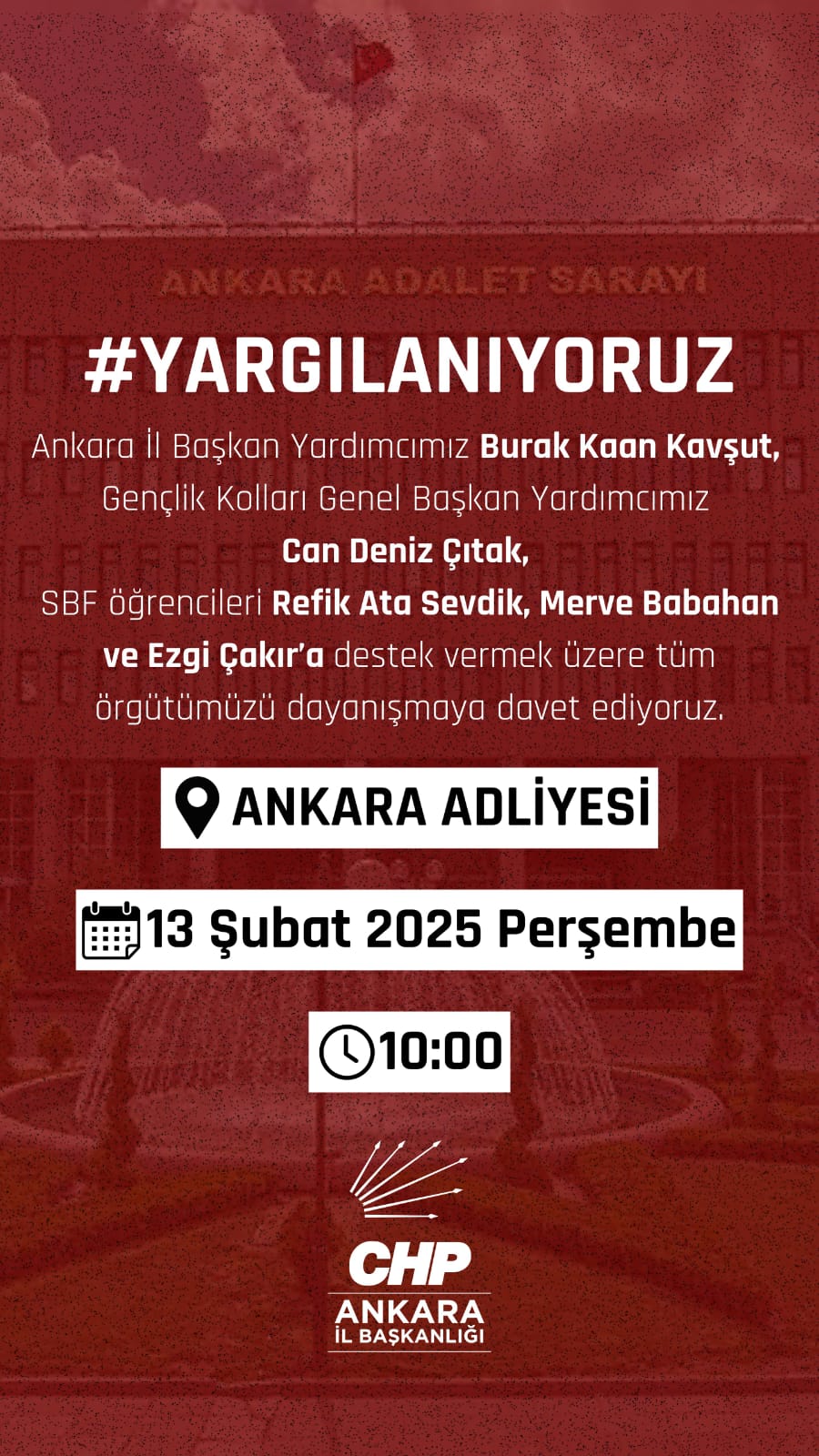 CHP'Lİ GENÇLER YARGILANIYOR...