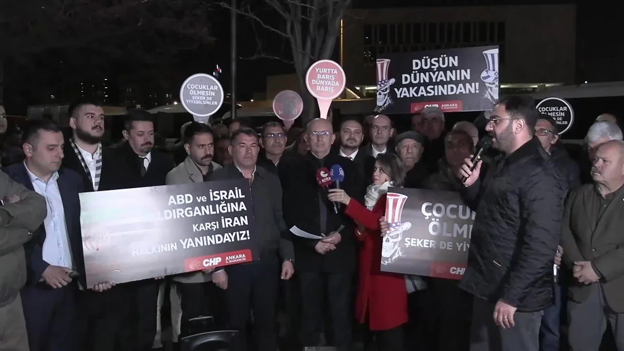 CHP'den ABD Büyükelçiliği önünde eylem: ABD-İsrail saldırganlığına karşı İran'ın yanındayız