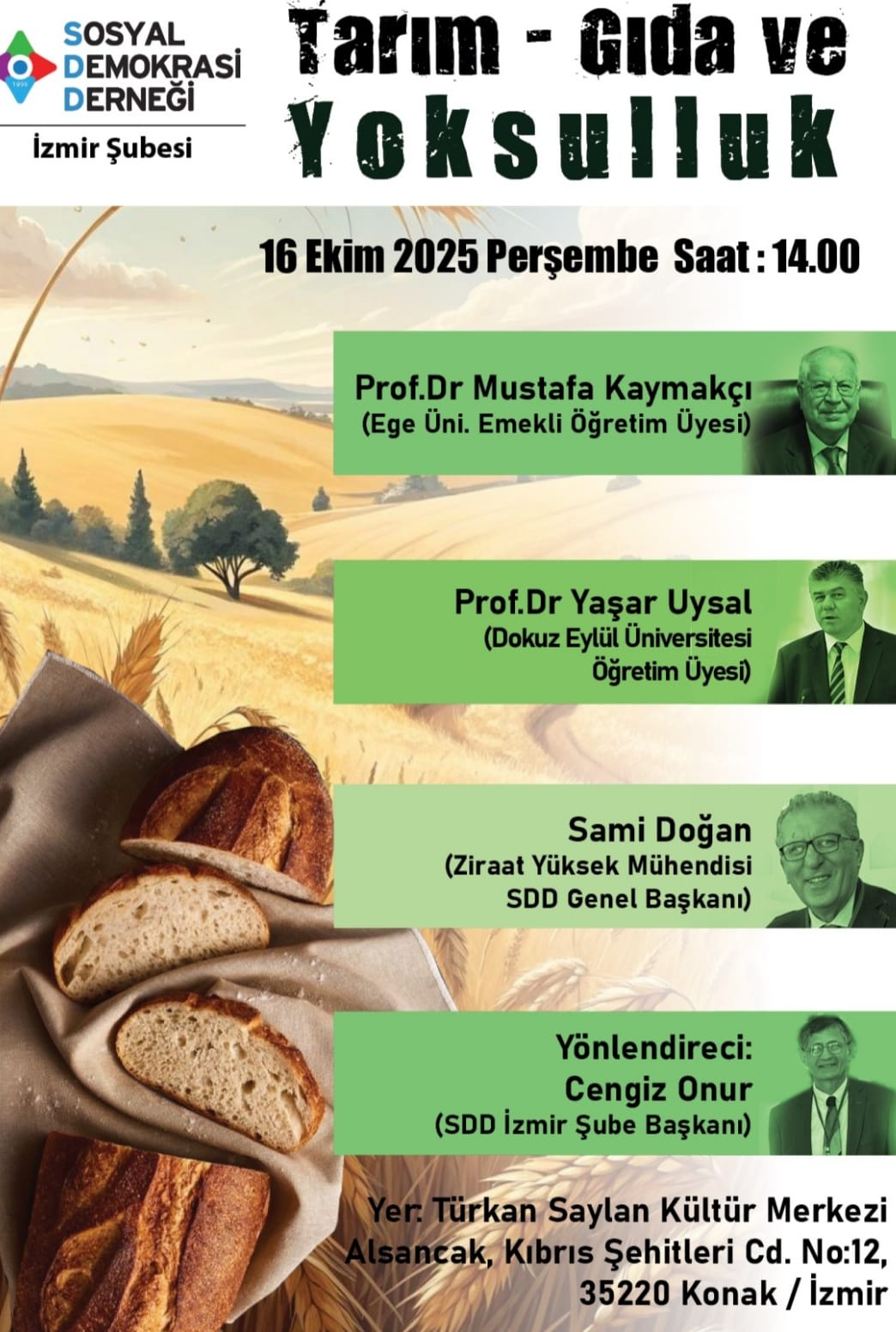 SDD, Tarım-Gıda ve Yoksulluk söyleşisinde buluşuyor!